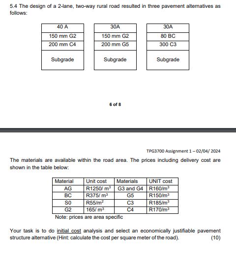 5 . 4 The design of a 2 - lane, two - way rural