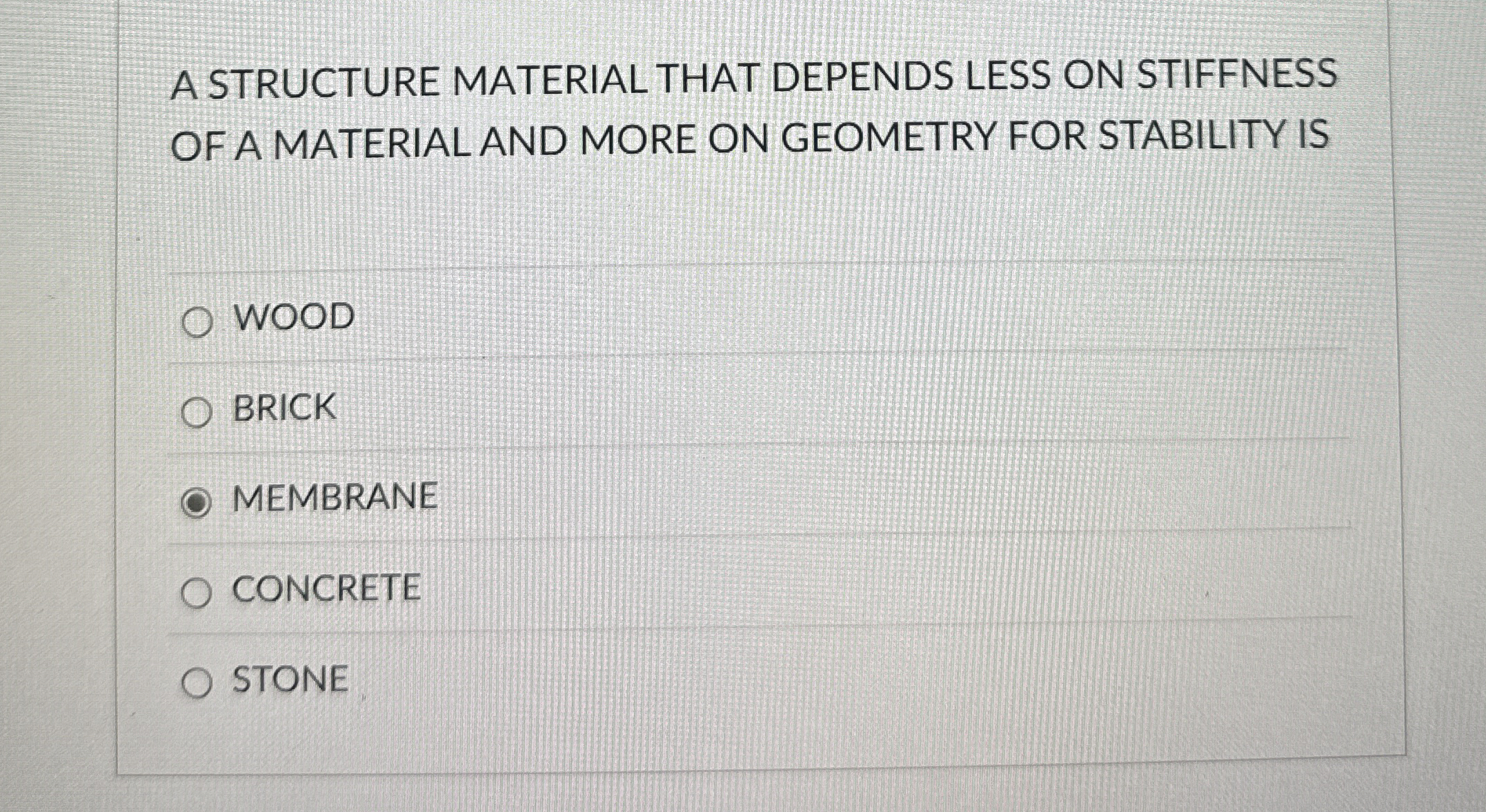 A STRUCTURE MATERIAL THAT DEPENDS LESS ON