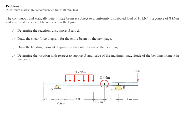 Problem 3 ( Maximum marks: 1 6 / recommended