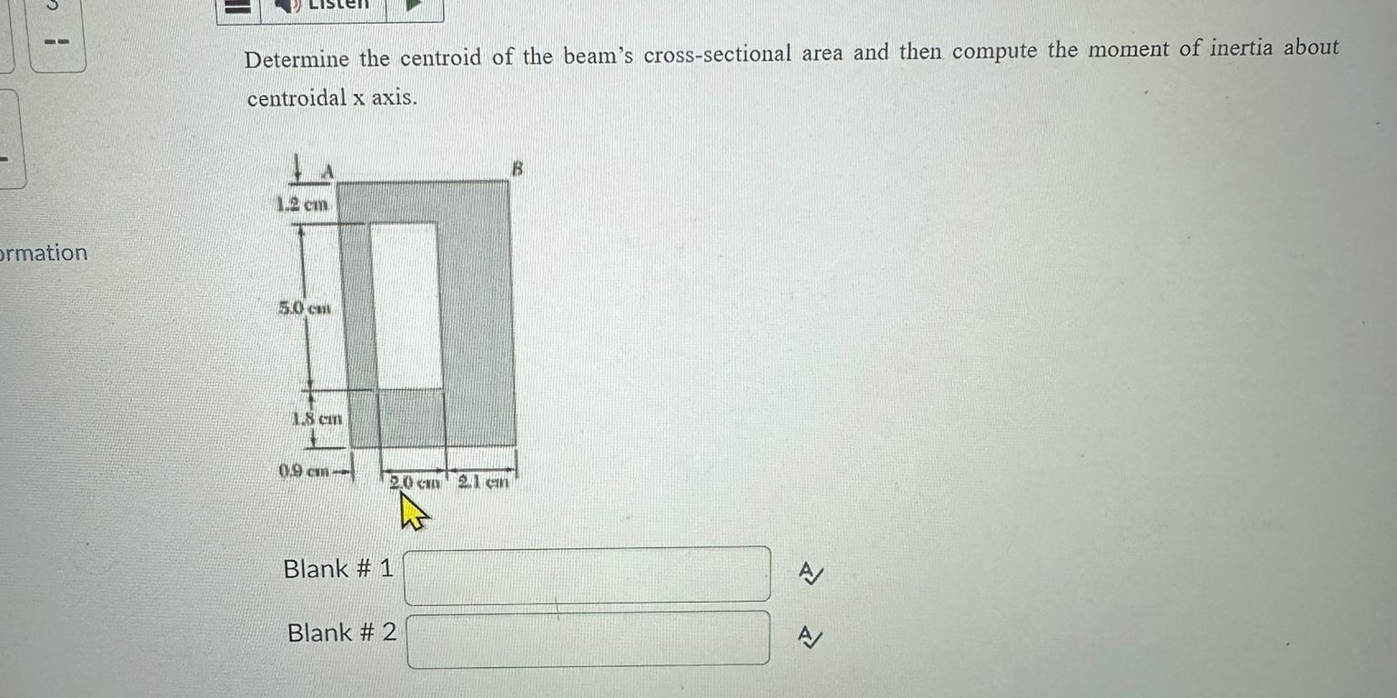 Determine the centroid of the beam's cross -