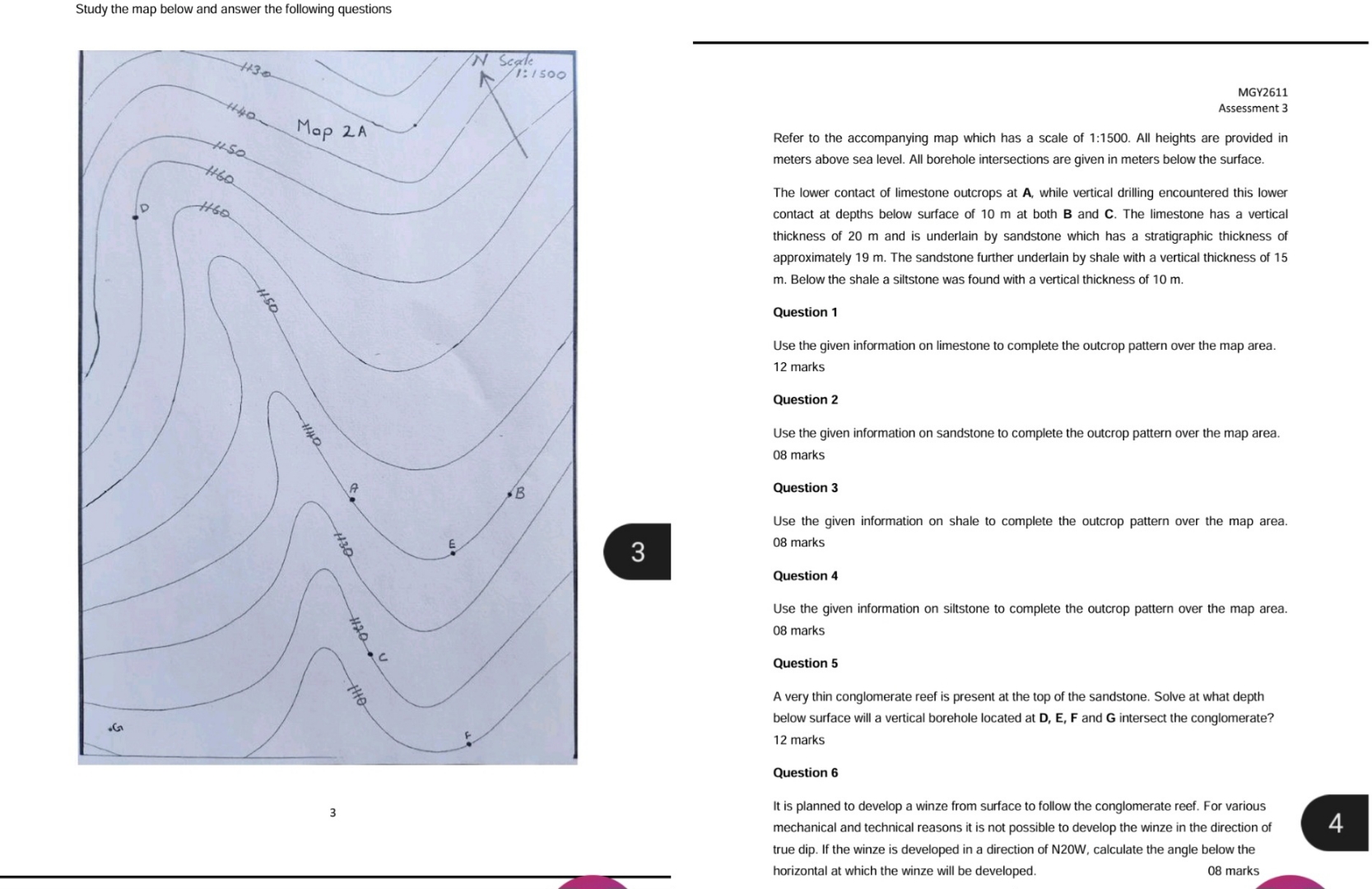 Study the map below and answer the following