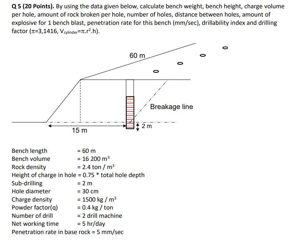 Q 5 ( 2 0 Points ) . By using the data given