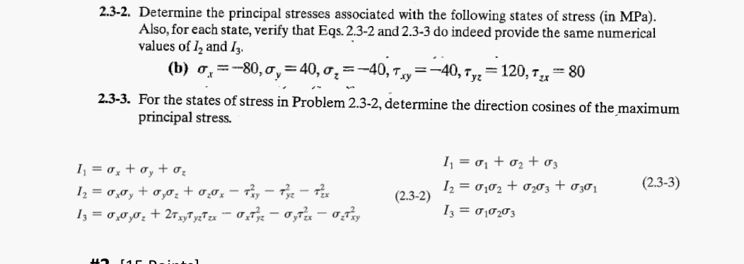 2 . 3 - 2 . Determine the principal stresses