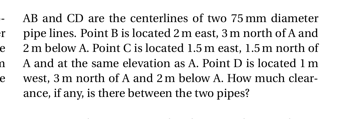 A B and C D are the centerlines of two 7 5 m m