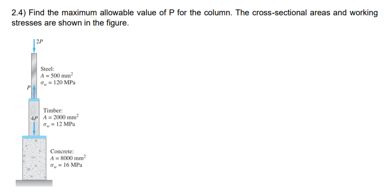 2 . 4 ) Find the maximum allowable value of P for