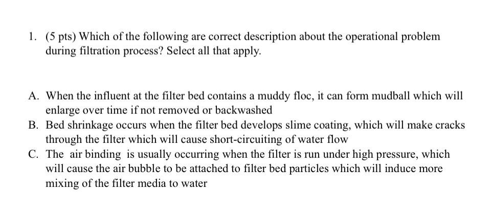 ( 5 pts ) Which of the following are correct