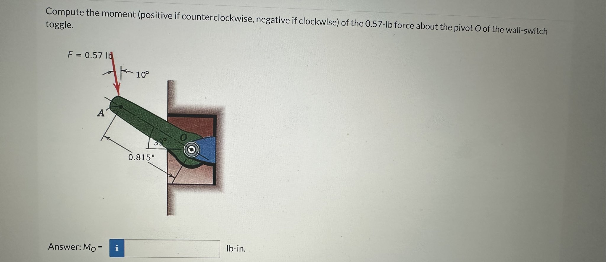 Compute the moment ( positive if