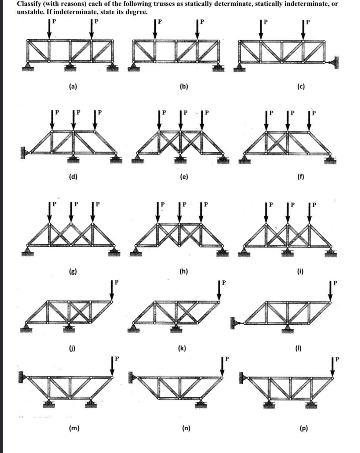 Classify ( with reasons ) each of the following