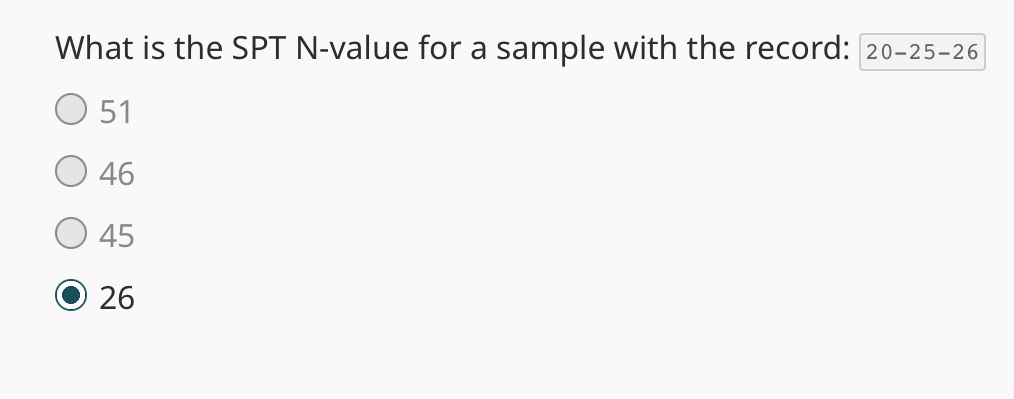 What is the SPT N - value for a sample with the