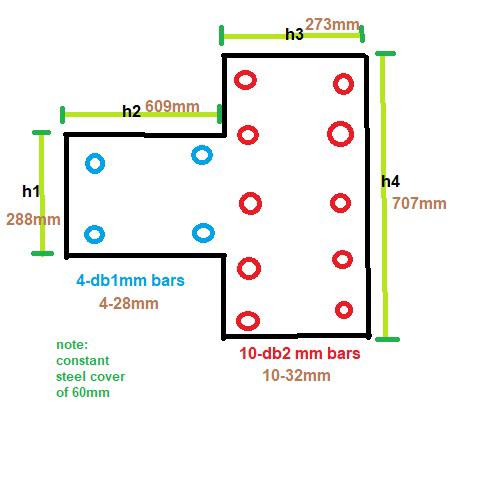 A column shown has f ' c = 3 4 MPa and fy = 4 1 3