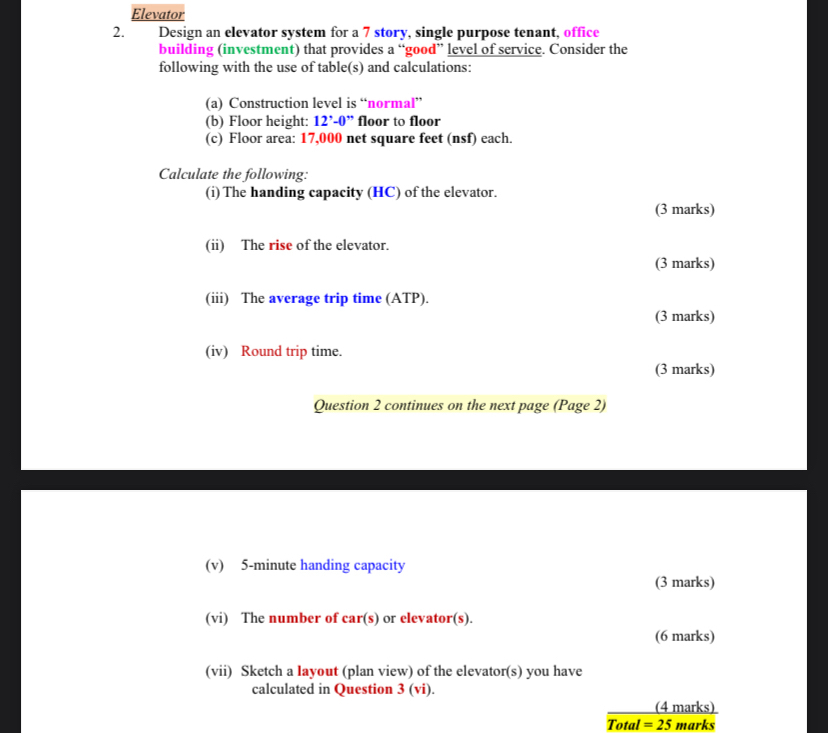 Elevator 2 . Design an elevator system for a 7