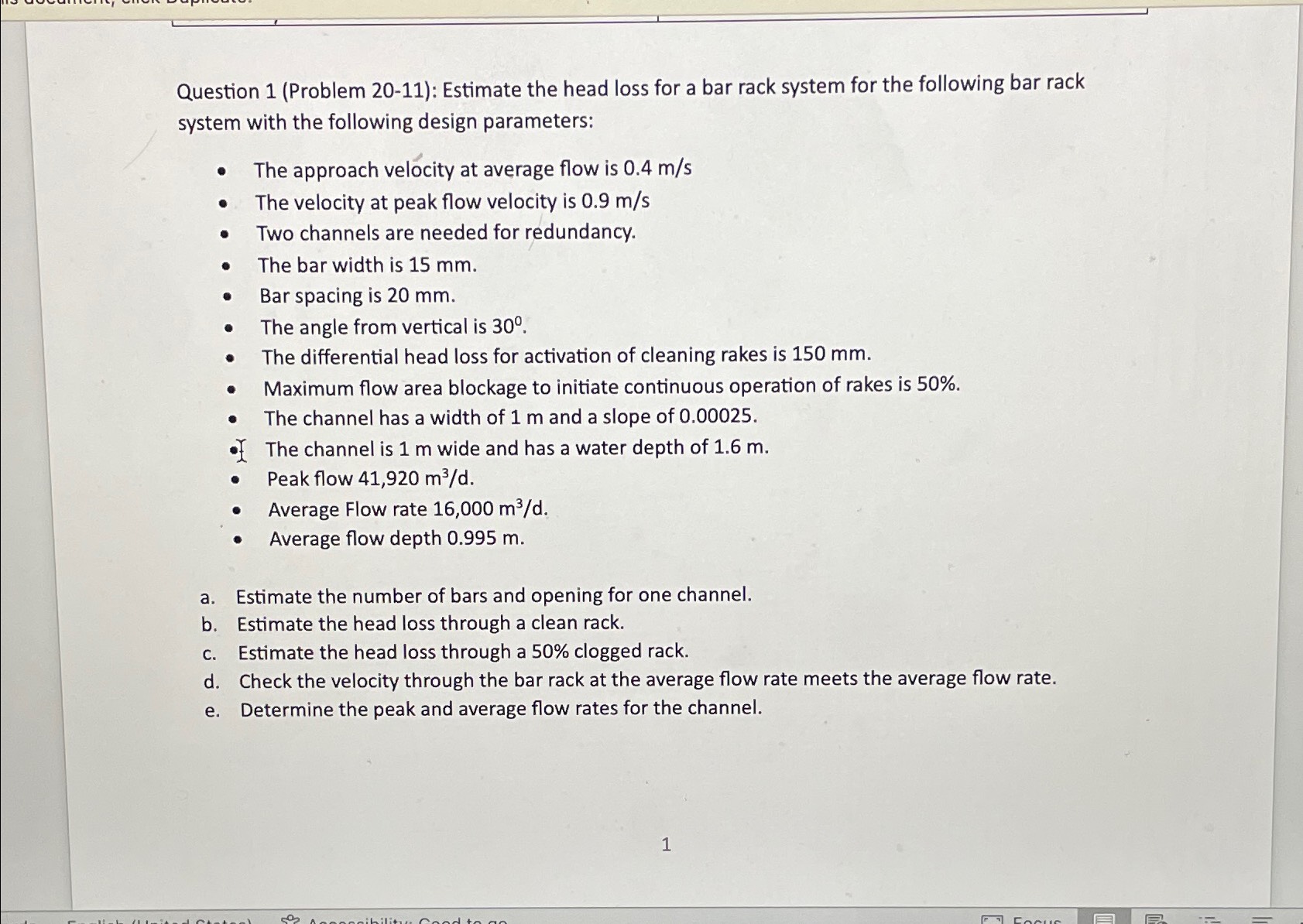 Question 1 ( Problem 2 0 - 1 1 ) : Estimate the