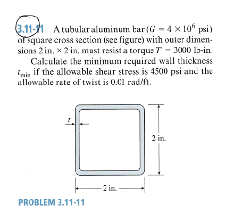 3 . 1 1 - 1 1 A tubular aluminum ? b a r ( G = 4