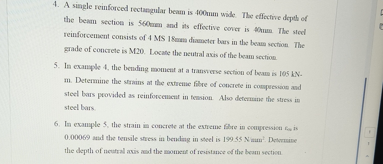 A single reinforced rectangular beam is 4 0 0 mm