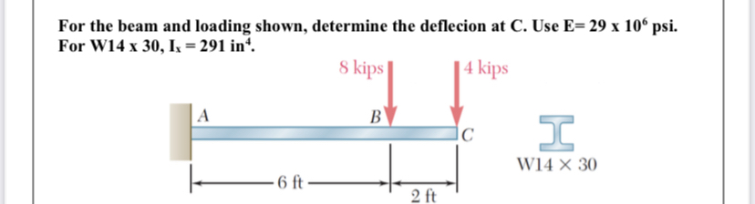 For the beam and loading shown, determine the
