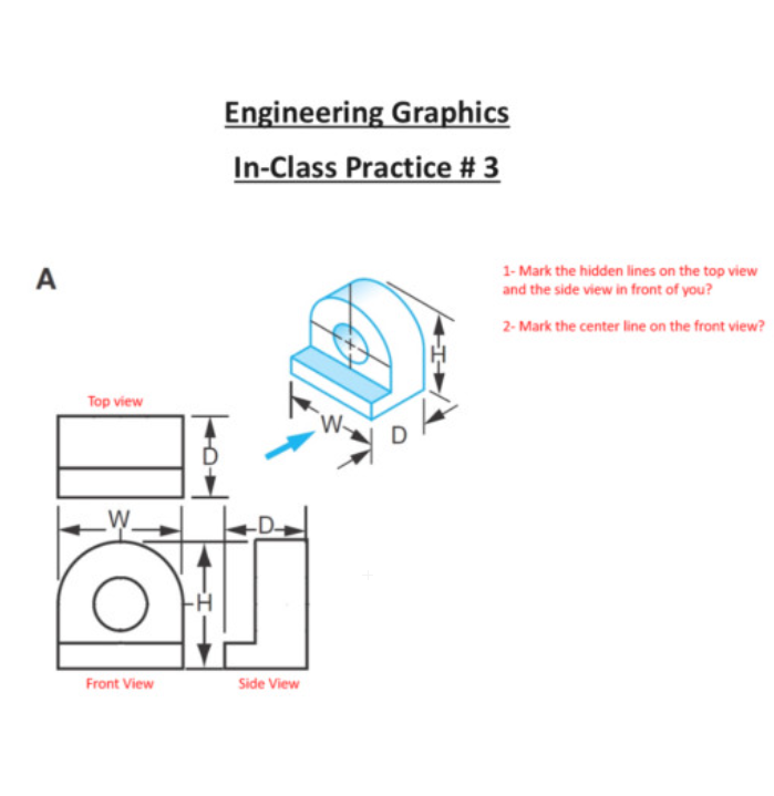 Engineering Graphics In - Class Practice # 3 A 1