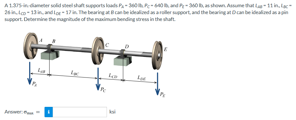 A 1 . 3 7 5 - in . - diameter solid steel shaft