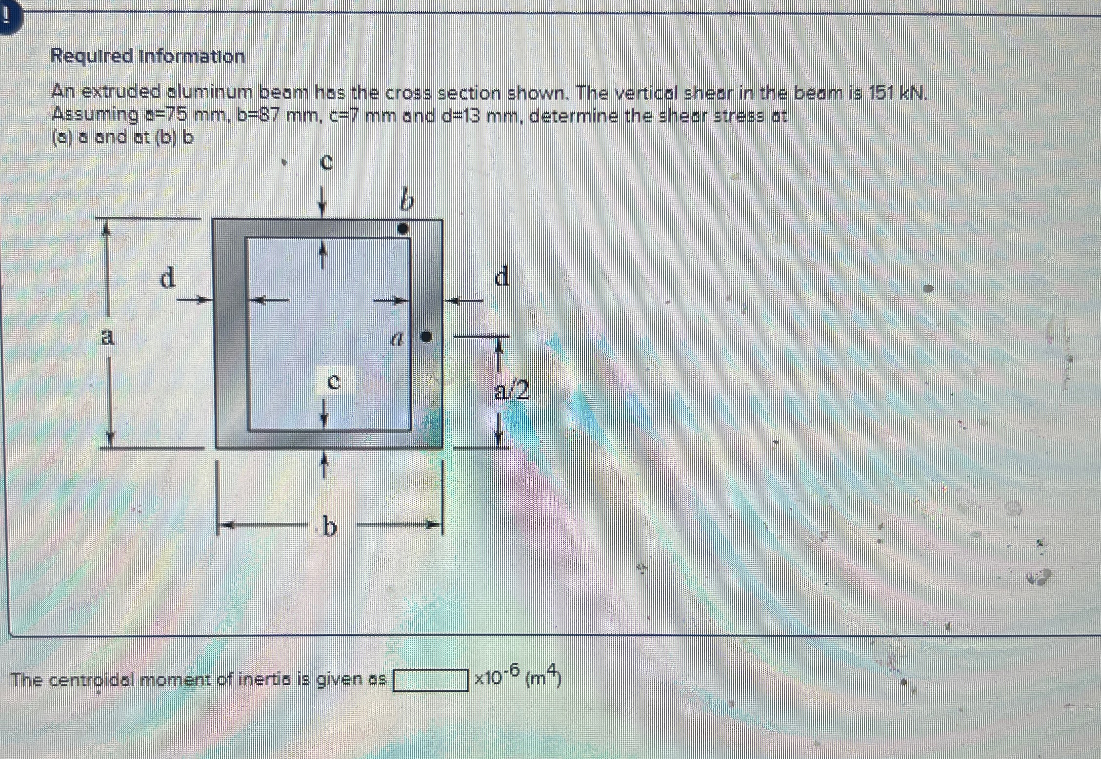 Required information An extruded aluminum beam