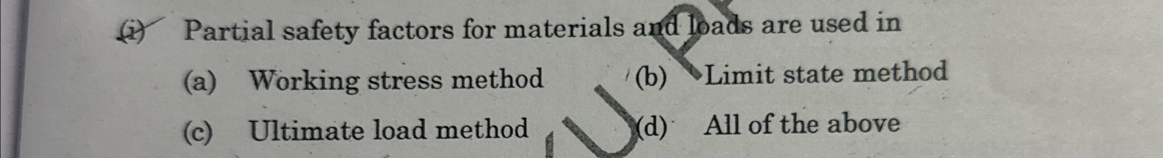 ( i ) Partial safety factors for materials and