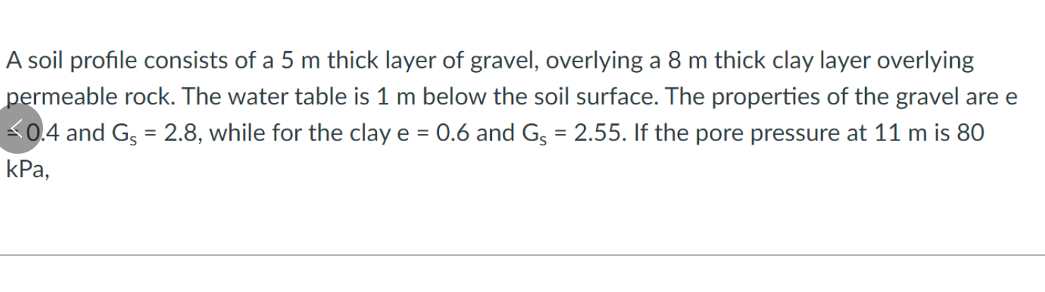 A soil profile consists of a 5 m thick layer of