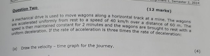 Question Two ( 1 2 marks ) A mechanical drive is