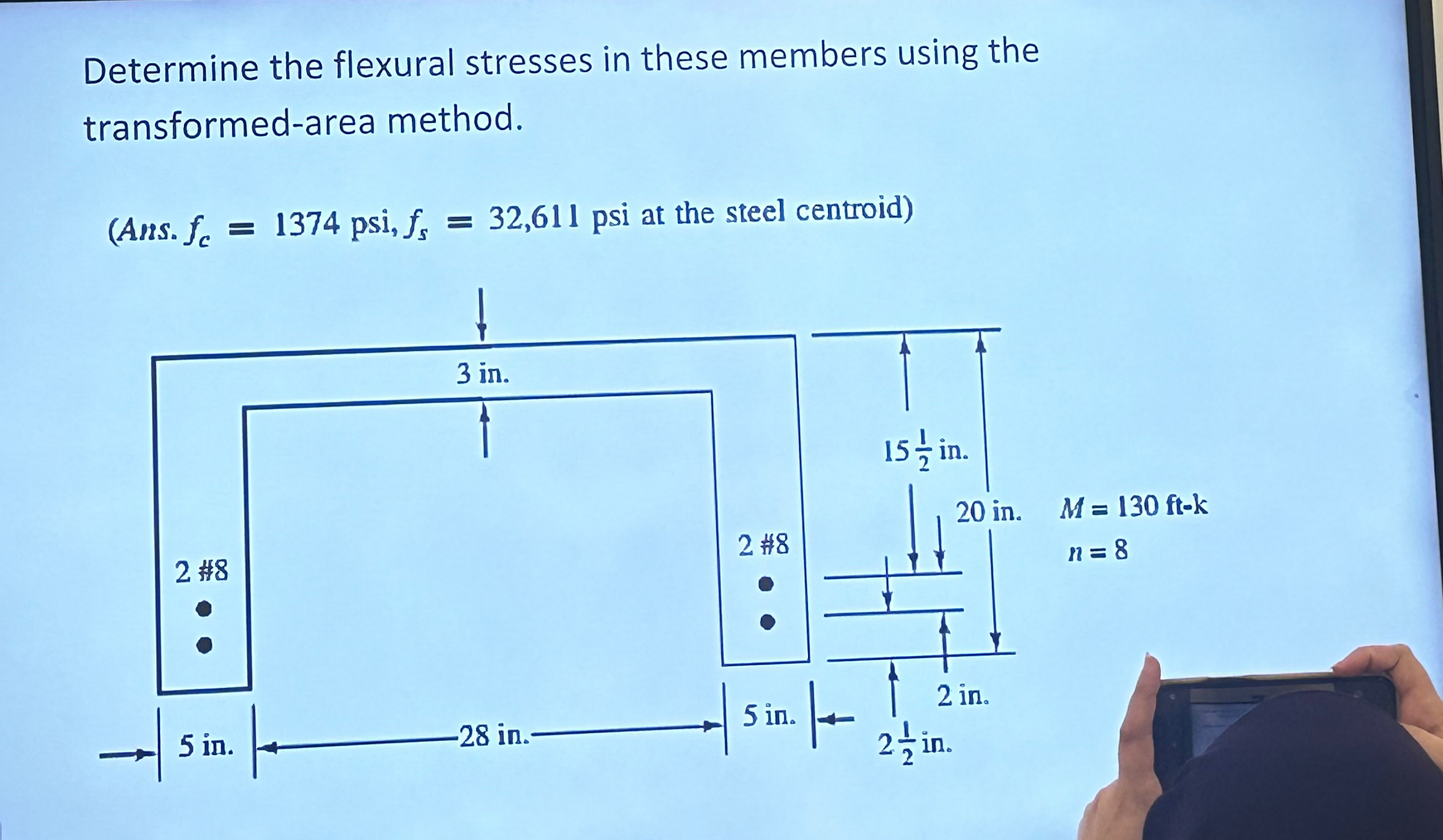 Determine the flexural stresses in these members