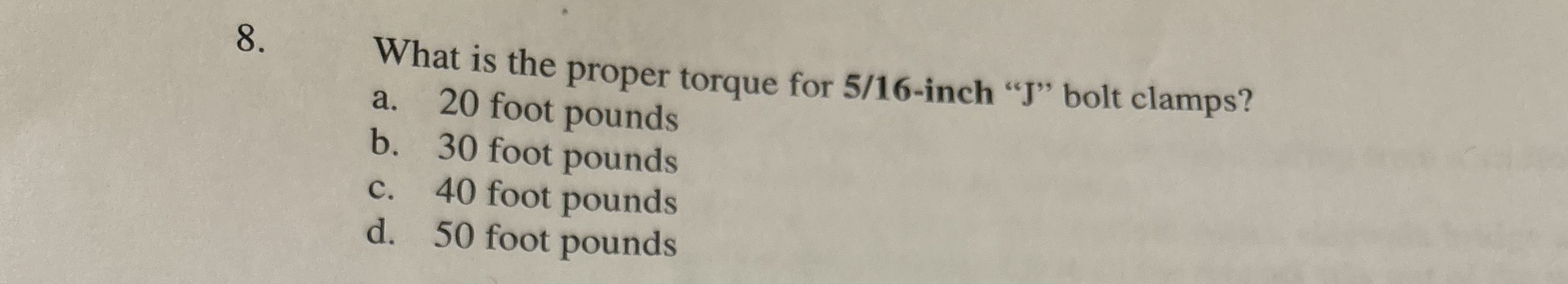 What is the proper torque for 5 1 6 - inch " J "