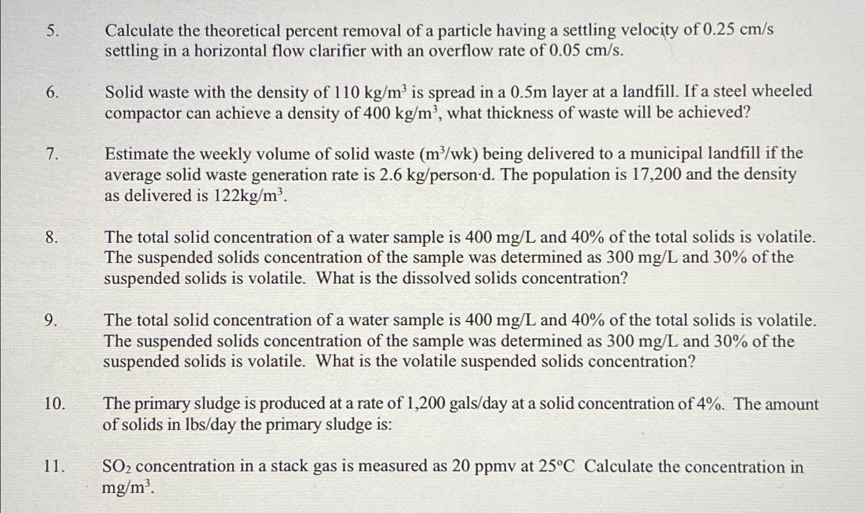 Calculate the theoretical percent removal of a