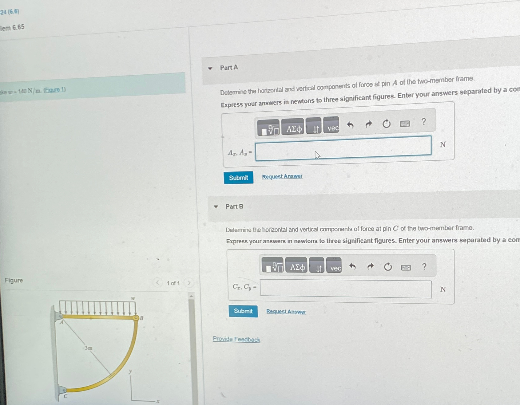 Part A Determine the horizontal and vertical