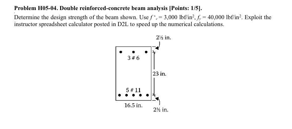 Problem H 0 5 - 0 4 . Double reinforced -