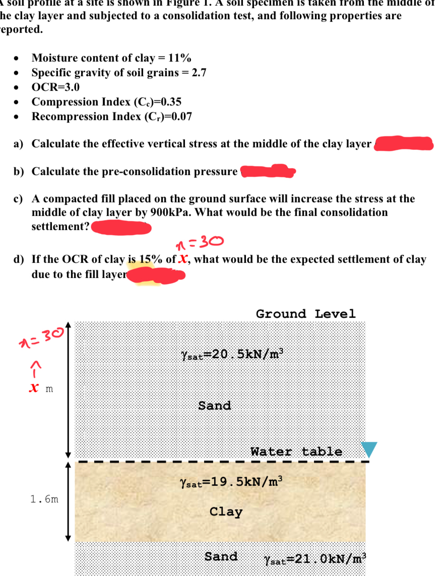 he clay layer and subjected to a consolidation