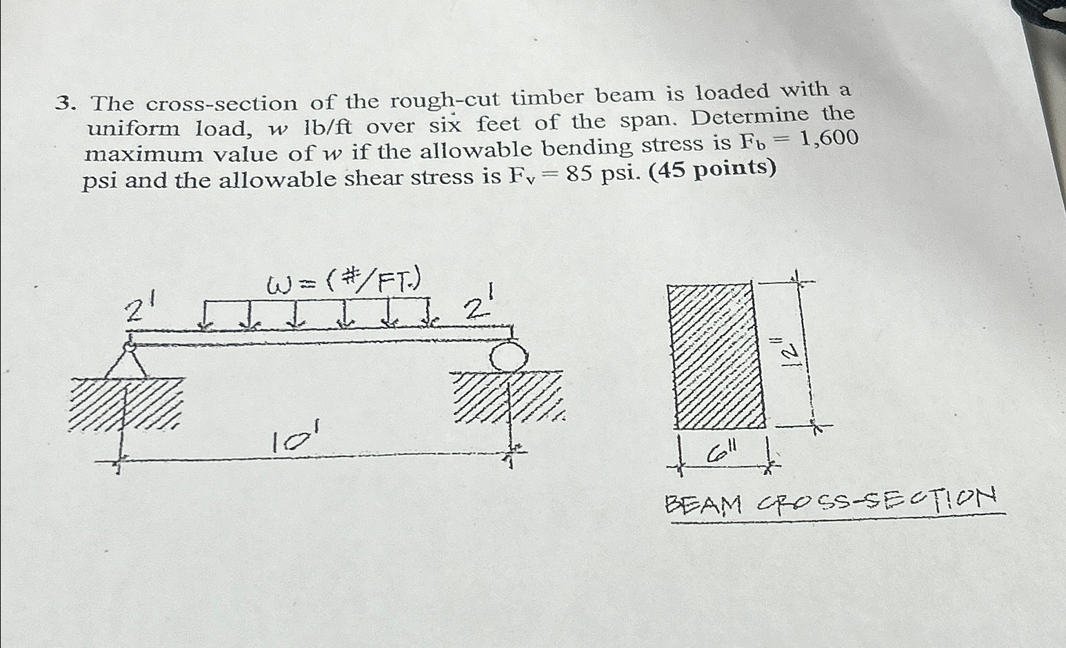 The cross - section of the rough - cut timber