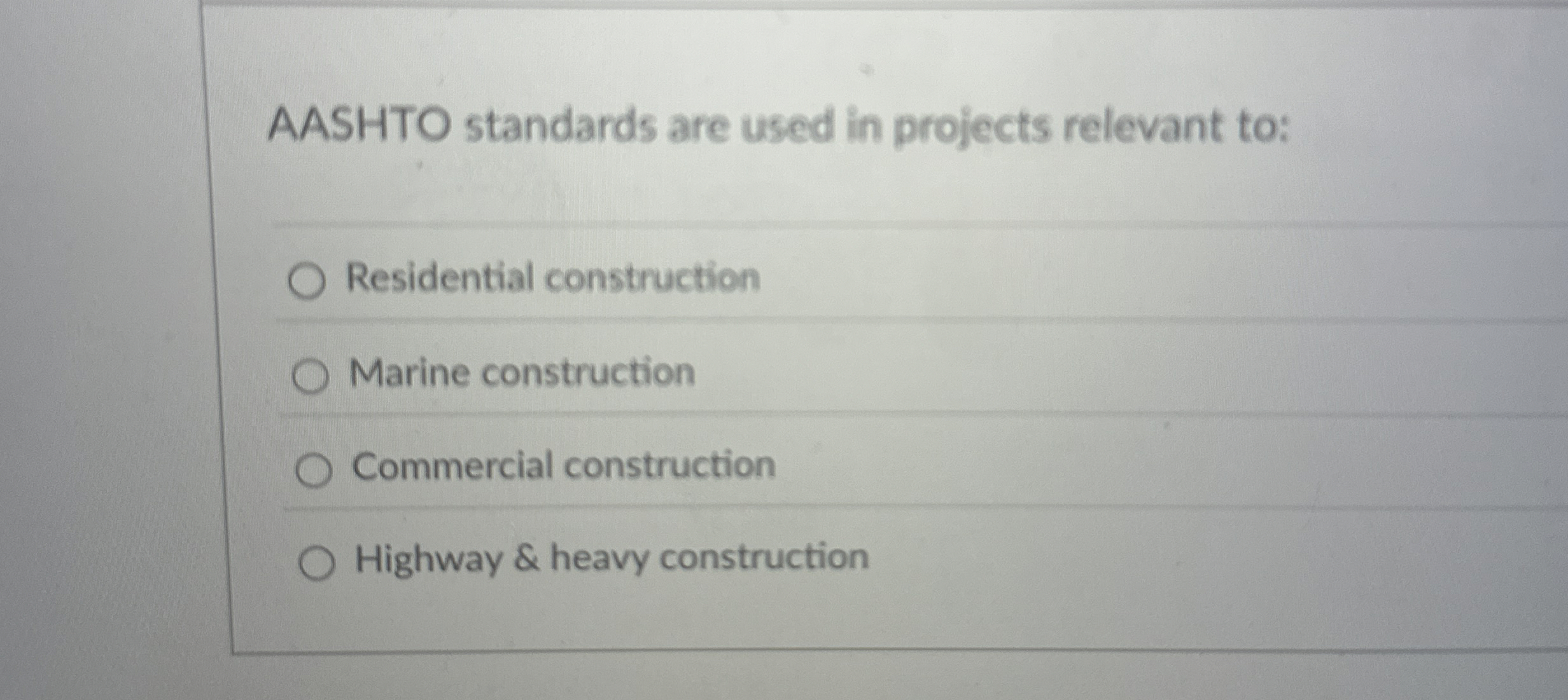 AASHTO standards are used in projects relevant