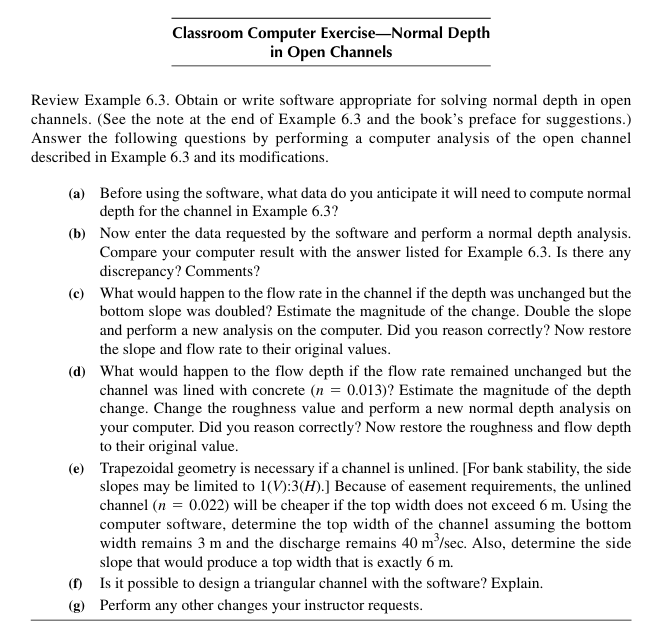 Example 6 . 1 A 3 - m - wide rectangular