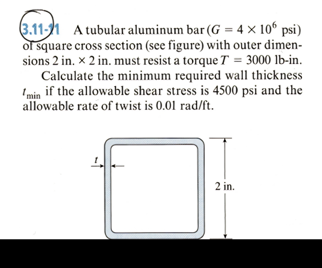 3 . 1 1 - ) A tubular aluminum ) = ( 4 1 0 6 ol