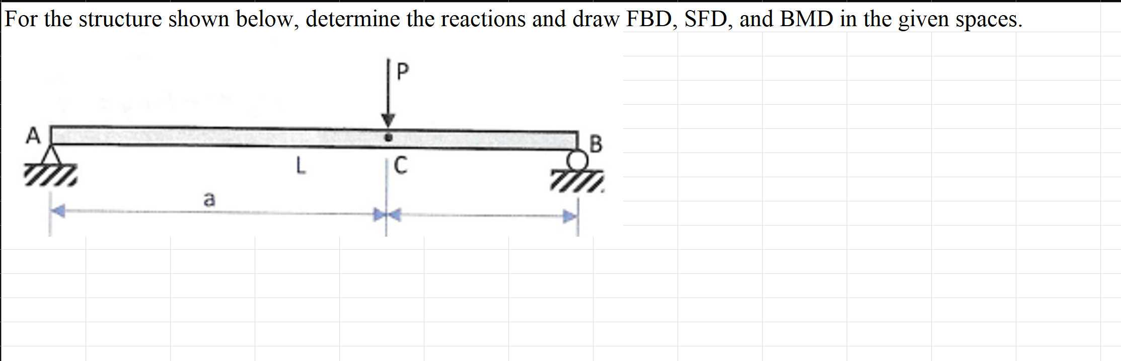 For the structure shown below, determine the