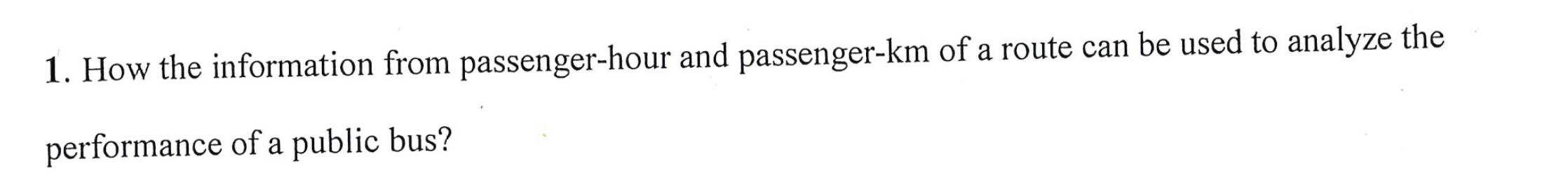 How the information from passenger - hour and