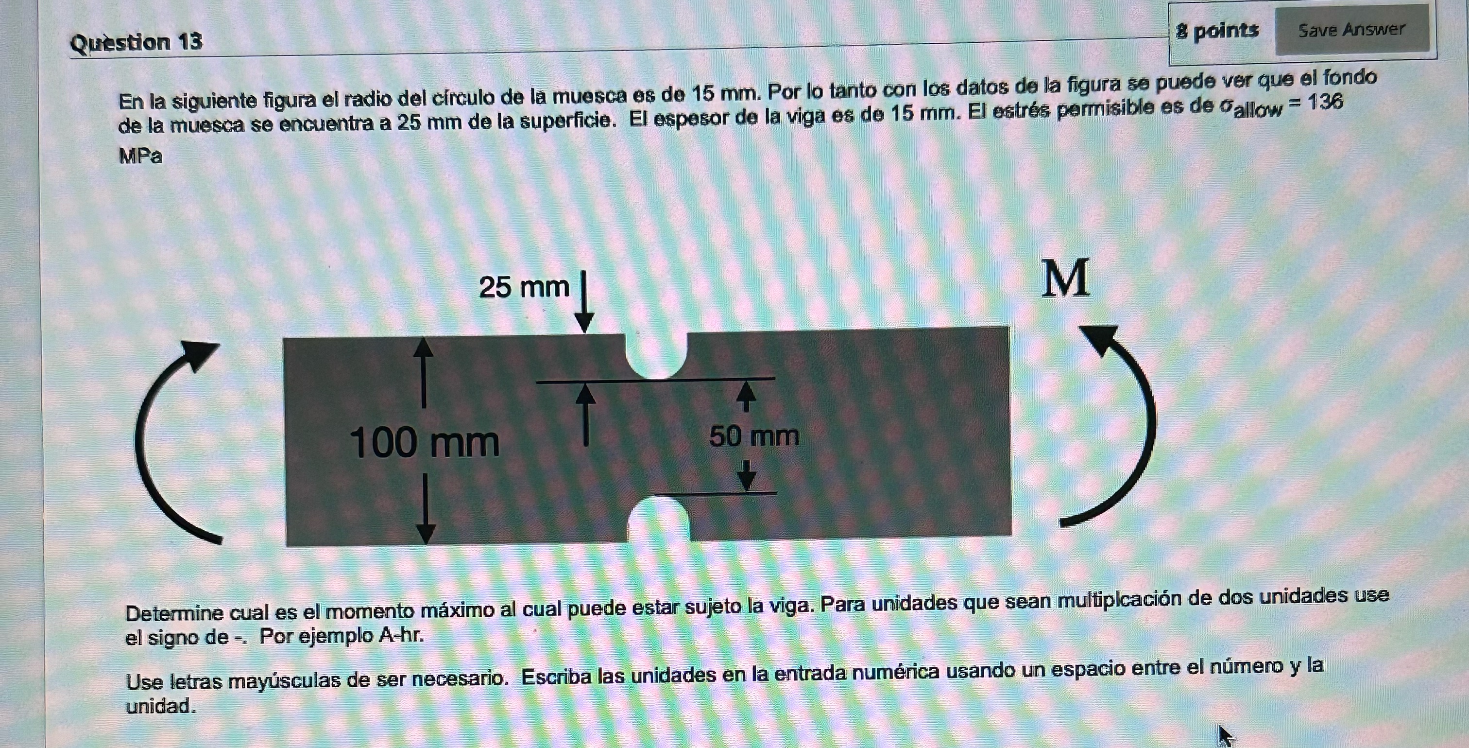 En la siguiente figura el radio del c rculo de la