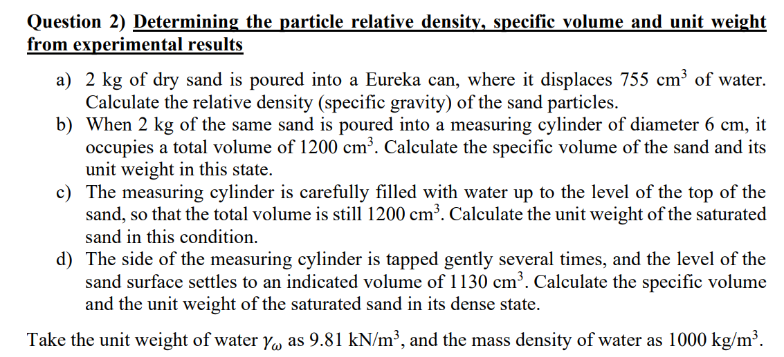 Question 2 ) Determining the particle relative
