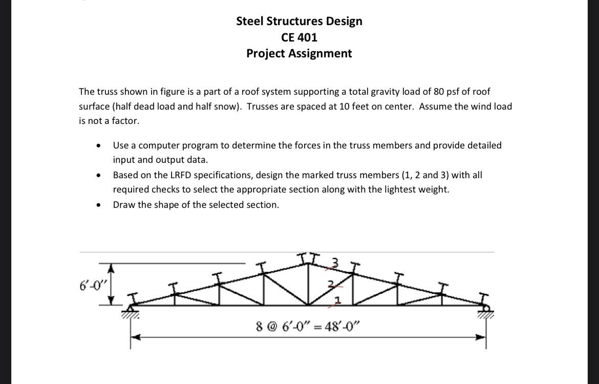 Steel Structures Design CE 4 0 1 Project