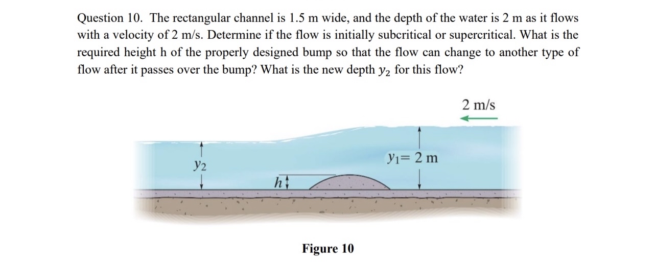 Question 1 0 . The rectangular channel is 1 . 5 m