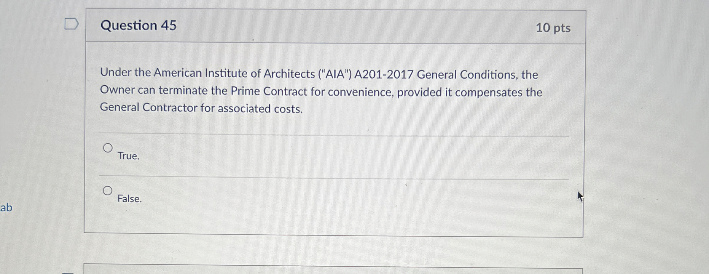 Question 4 5 Under the American Institute of