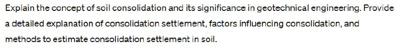Explain the concept of soil consolidation and its