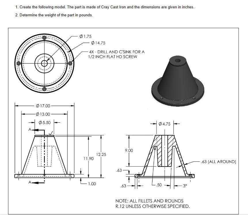 Solidworks. Dont need the work, just the final
