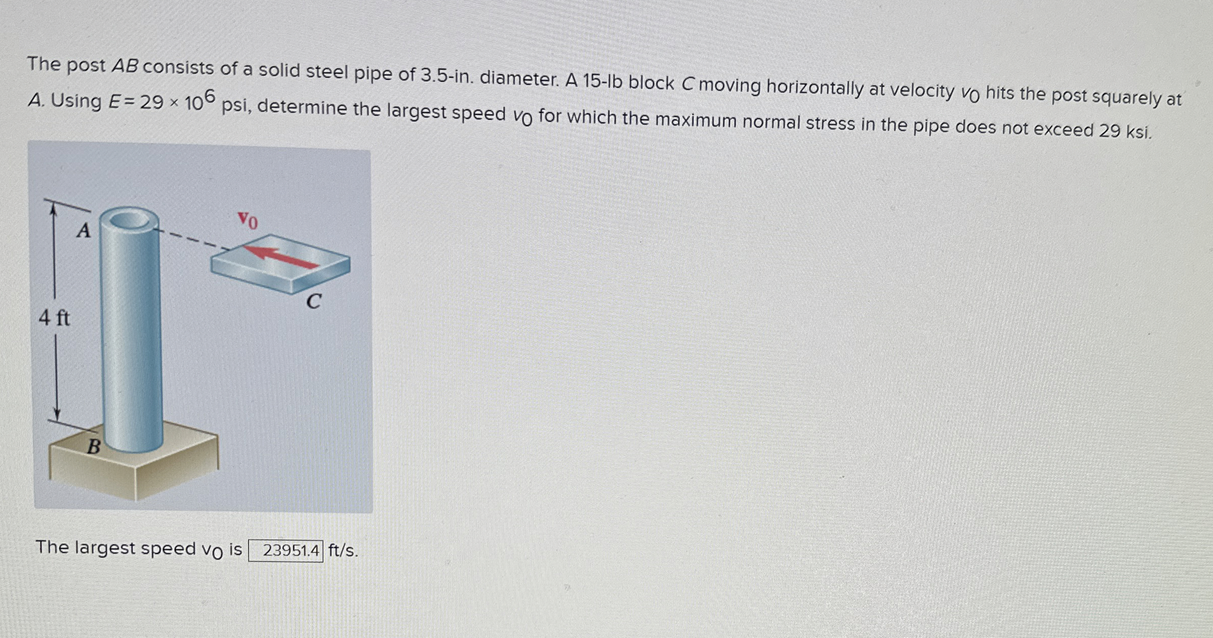The post A B consists of a solid steel pipe of 3