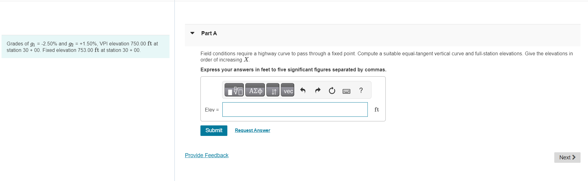 Grades of g 1 = - 2 . 5 0 % and g 2 = + 1 . 5 0 %