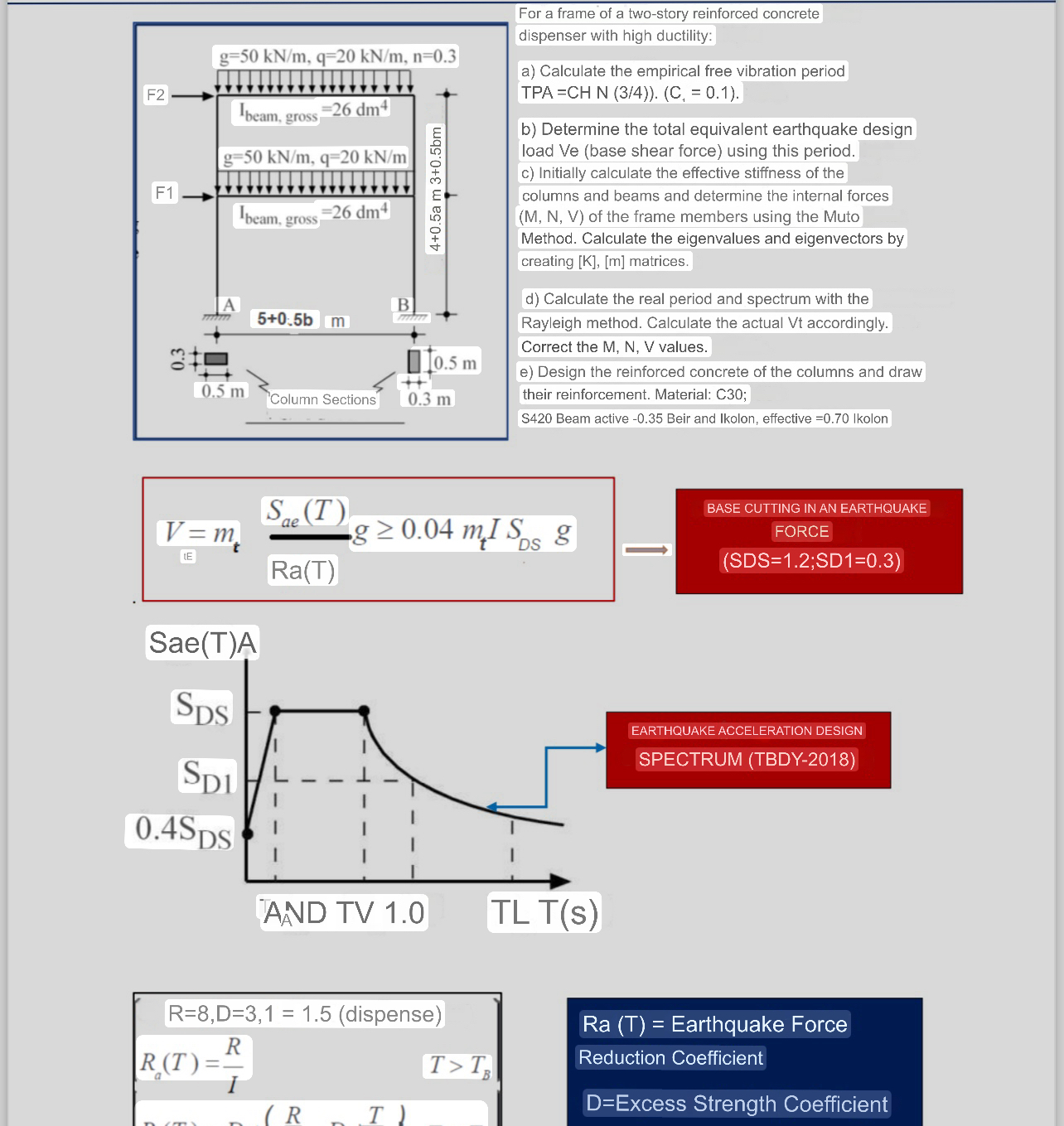 For a frame of a two - story reinforced concrete