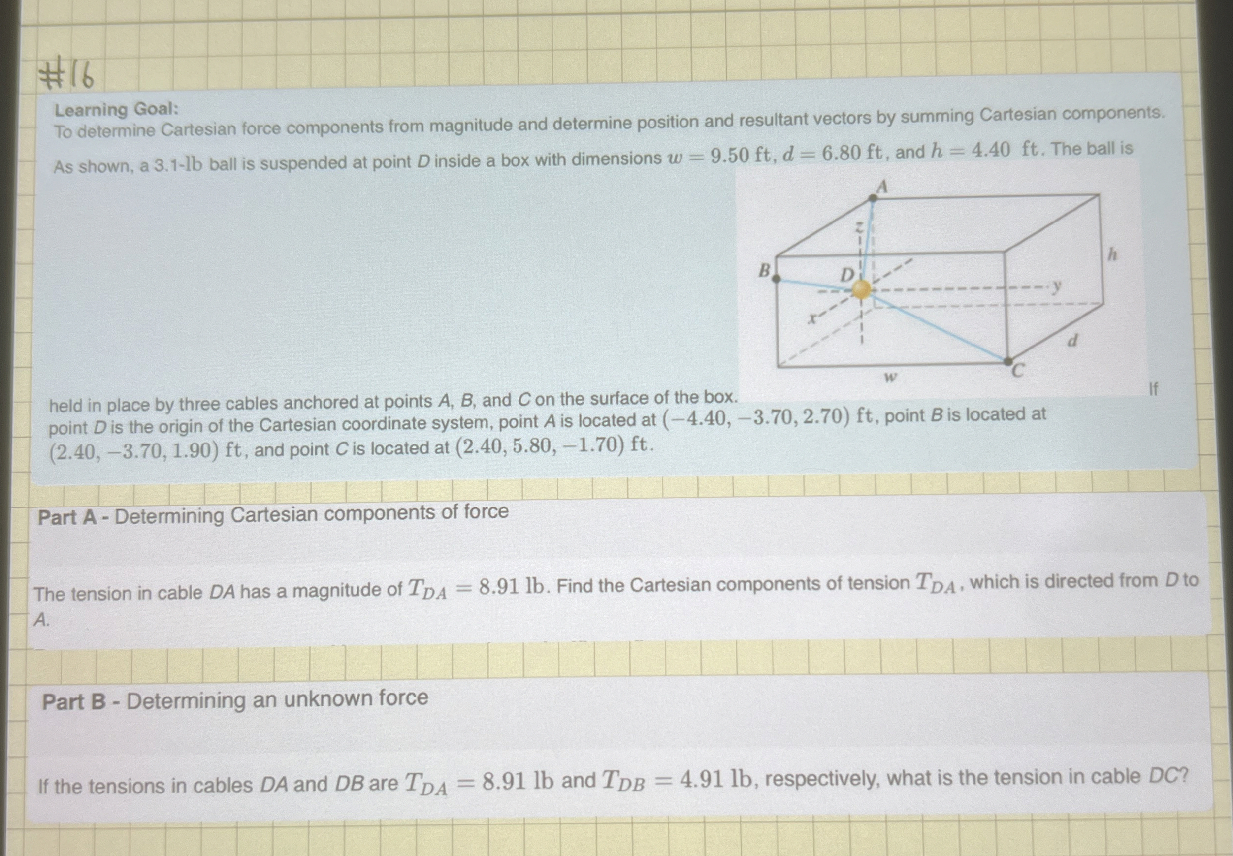 Learning Goal: To determine Cartesian force