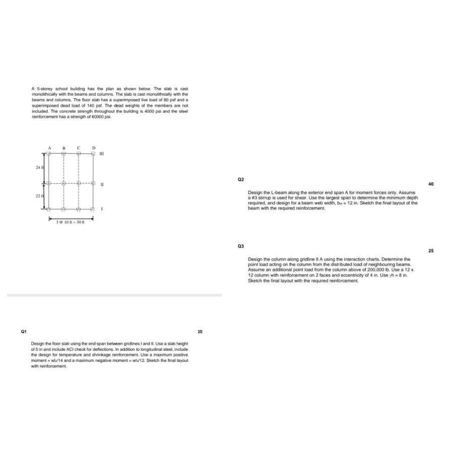A 5 - Storey school building has the plan as