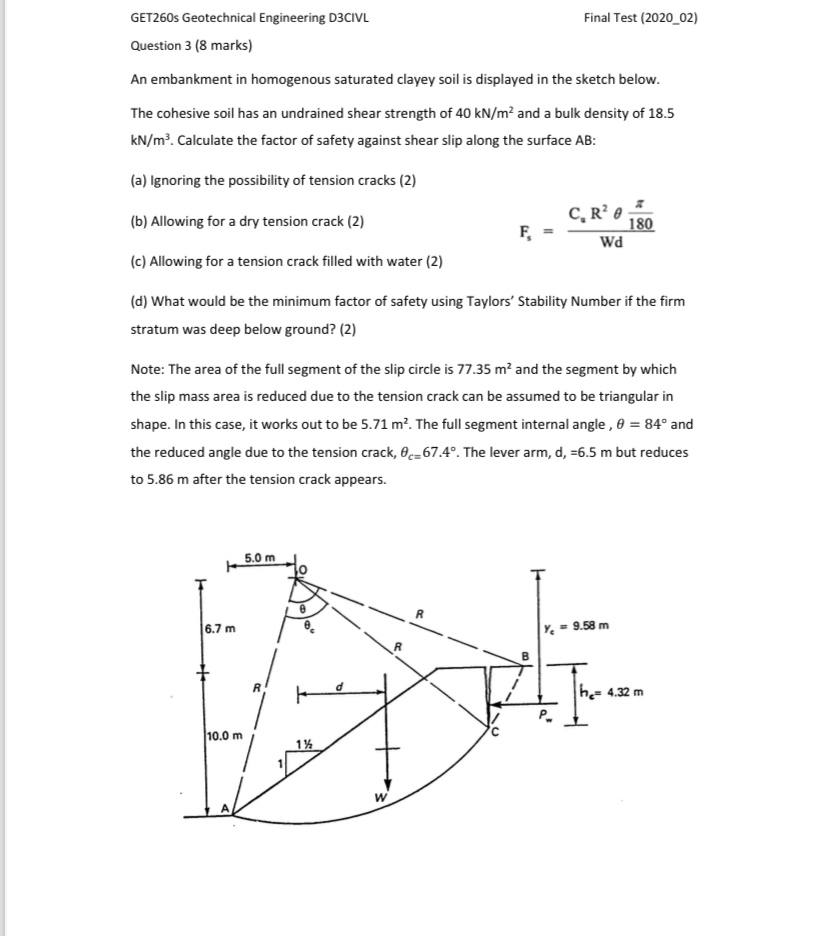 GET 2 6 0 s Geotechnical Engineering D 3 CIVL